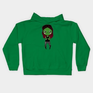 Green Space Heroine Kids Hoodie